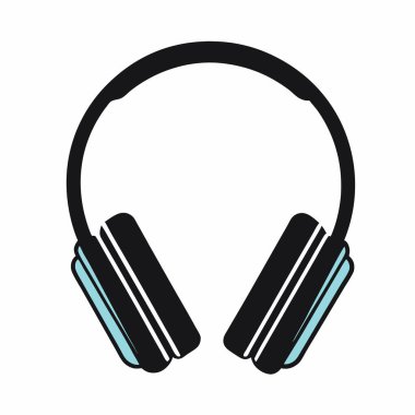 Kulaklık ikonu. Düz renk tasarımı. vektör illüstrasyonu.