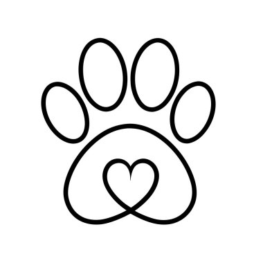 Pençe izi. Beyaz arkaplanda izole edilmiş vektör illüstrasyonu