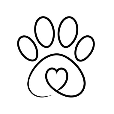 Pençe izi vektör illüstrasyonu. Hayvan pençesi izi. Vektör. beyaz arkaplanda izole