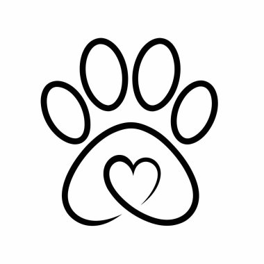 hayvan ayak izi ikonu vektör illüstrasyonu