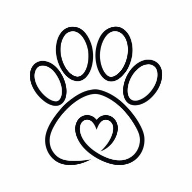 pençe simgesi, beyaz arkaplanda siyah vektör illüstrasyonu