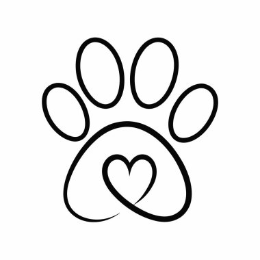 köpek patisi vektör logosu tasarımı