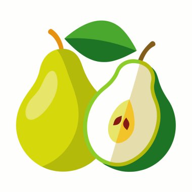 taze ve sağlıklı armut meyve vektör çizimi