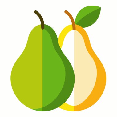 armut yassı simgesi düz stil