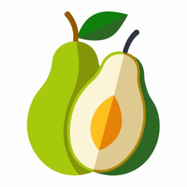 izole avokado meyve tasarımı