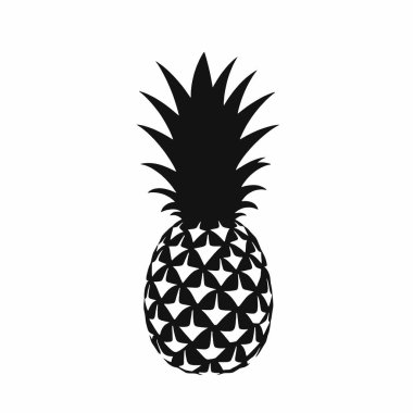 Beyaz arkaplan üzerinde ananas vektör silueti, basit ve minimal vektör (20)
