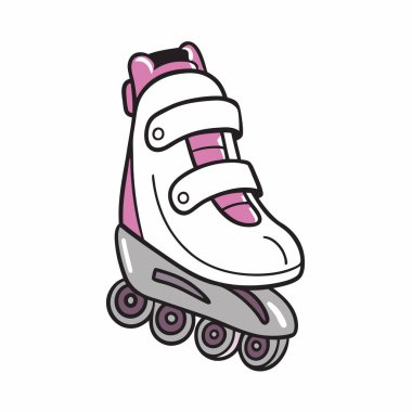 Beyaz arkaplanda karikatür tarzında izole edilmiş paten ikonu. spor sembolü çizimi.