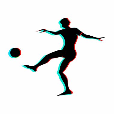 futbol oyuncusu silueti, vektör illüstrasyonu