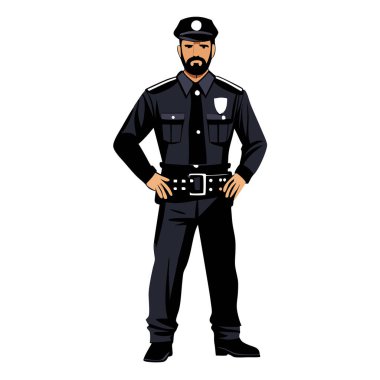 Siyah beyaz polis memuru.