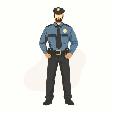 polis çizgi film vektör illüstrasyon grafiği