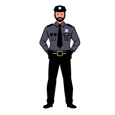 Polis adam çizgi film simgesi resmi