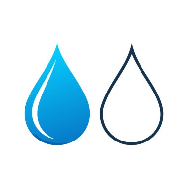 beyaz arkaplanda su damlaları simgesi.