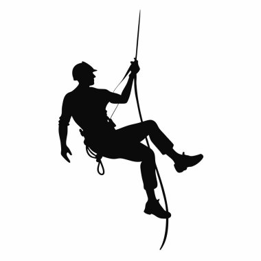 Tırmanmakta olan bir adamın vektör silueti.