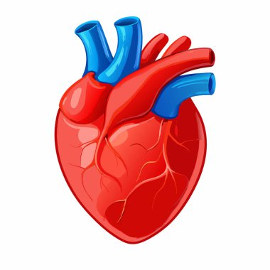 kalp ikonu karikatürü izole çizimi