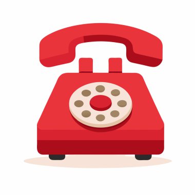 Retro telefon simge vektör illüstrasyon izole