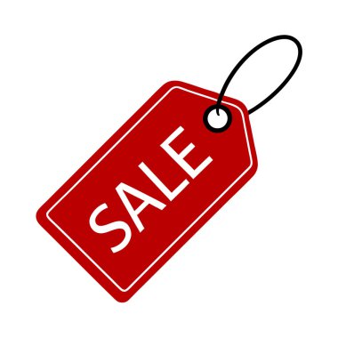 Satış etiketi vektör simgesi. beyaz arkaplanda düz tasarım çizimi.