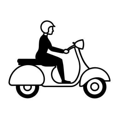 Scooter ikonu kullanan adam