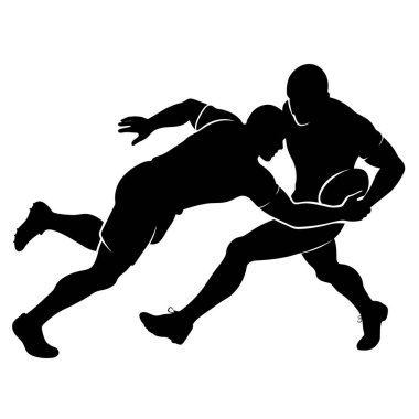 Rugby oyuncuları vektör siluetini beyaz arkaplan (16)