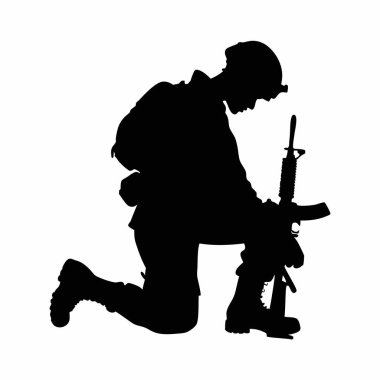 Tüfekli asker silueti.