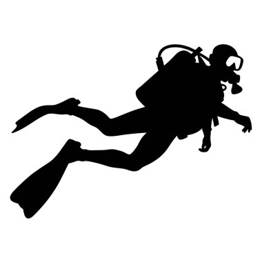 Dalgıç siluet vektör simgesi.