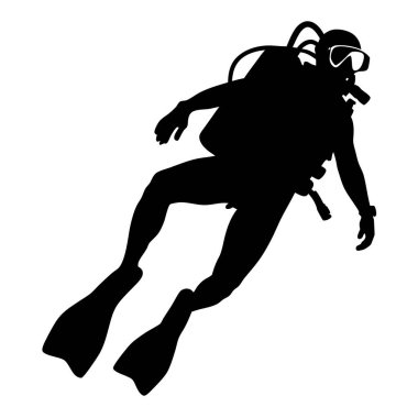 Dalgıç siluet vektör simgesi