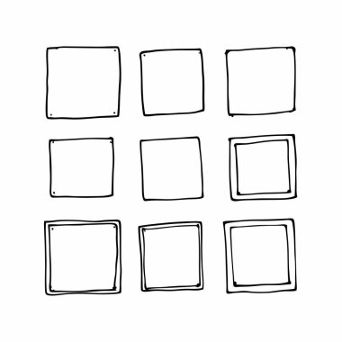 Farklı el çizimi karalama vektör çizimi seti