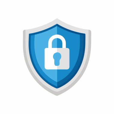 Güvenli kalkan simgesi, düz biçim