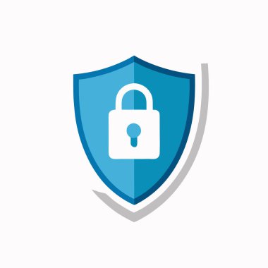 Beyaz arkaplanda kalkan simgesi. düz biçim vektör illüstrasyonu