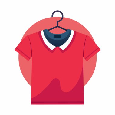 Beyaz arkaplanı olan kırmızı polo tişört.