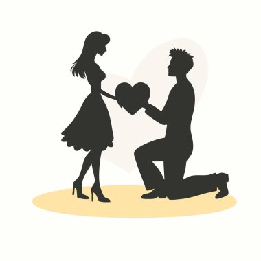 Beyaz arkaplanda çift silueti