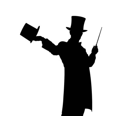 Beyaz arka planda kemanı olan bir adamın vektör silueti.