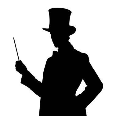 Sihirbaz şapkalı siyah şapkalı bir sihirbaz.