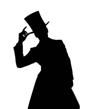 Beyaz arka planda bir adamın vektör silueti.