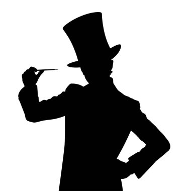 Beyaz arkaplandaki bir kişinin vektör silueti