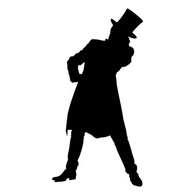 Beyaz arka planda bir adamın vektör silueti.