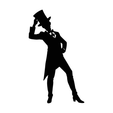 Siyah şapkalı vektör kadın. beyaz arkaplanda izole.