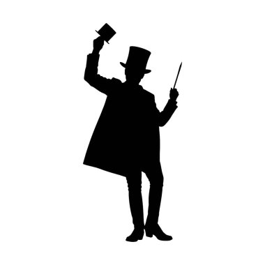 Beyaz arka planda sihirbaz silueti