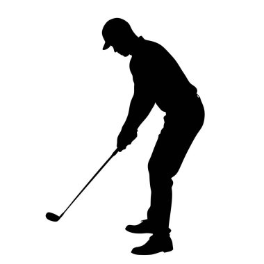 Golf oyuncusu siluet vektör