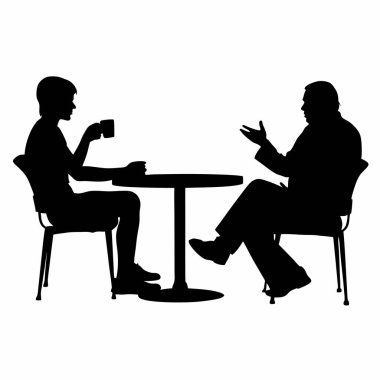 Beyaz arkaplanda iş adamları silueti