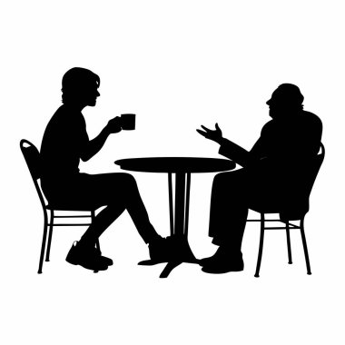 İçki içen insanların silueti.