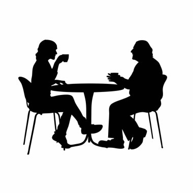 Masadaki bir çiftin silueti.