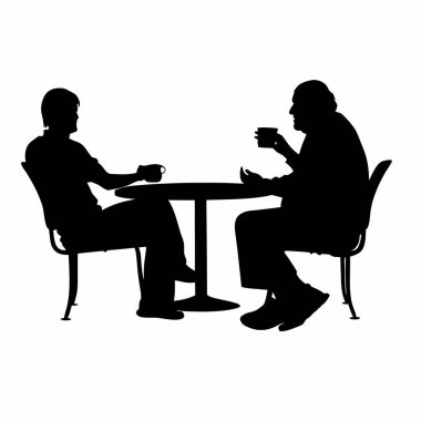 Masada konuşan iki iş adamının vektör çizimi