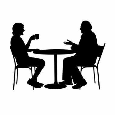 İki iş kadınının siluetleri