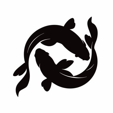 Çemberli siyah bir yunus silueti. vektör illüstrasyonu.