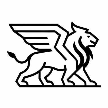 aslan vektörü ince çizgi simgesi