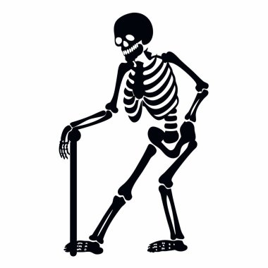 Yerdeki insan iskeletinin vektör çizimi