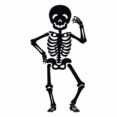 izole edilmiş insan iskeleti çizgi film karakteri