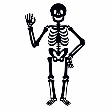 Elleri havada insan iskeleti, vektör çizimi