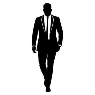 Siyah takım elbiseli, kravatlı adam..