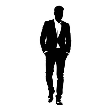 Takım elbiseli bir adamın silueti..